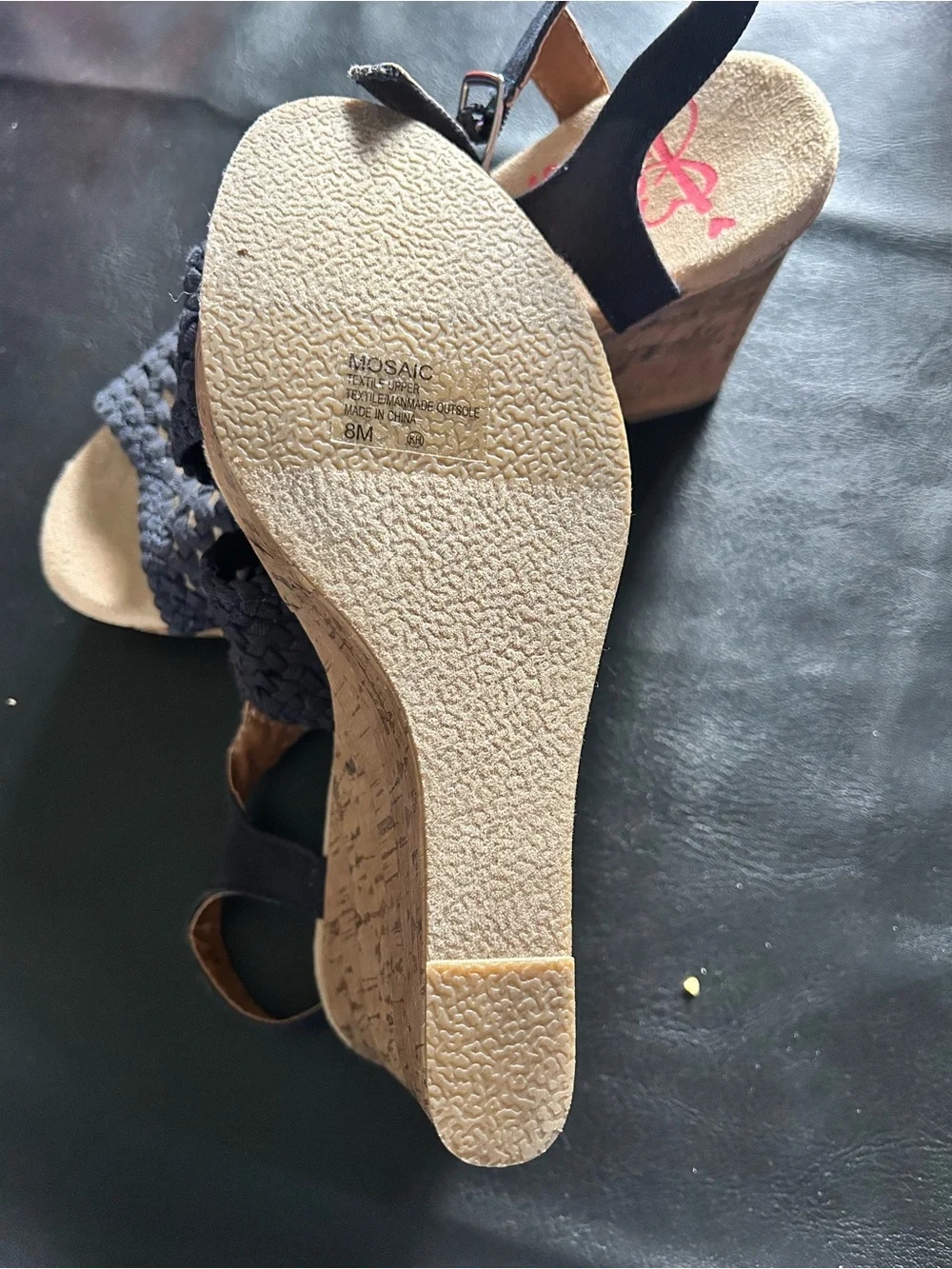 Jellypop Navy Woven Slingback Sandals